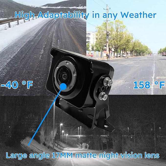 Backup Camera AI HD 720P Automatically Identifying Pedestrians with Warning Night Vision IP69K Waterproof Vehicle Camera for Backup Camera System ect.Medium and Large Vehicles