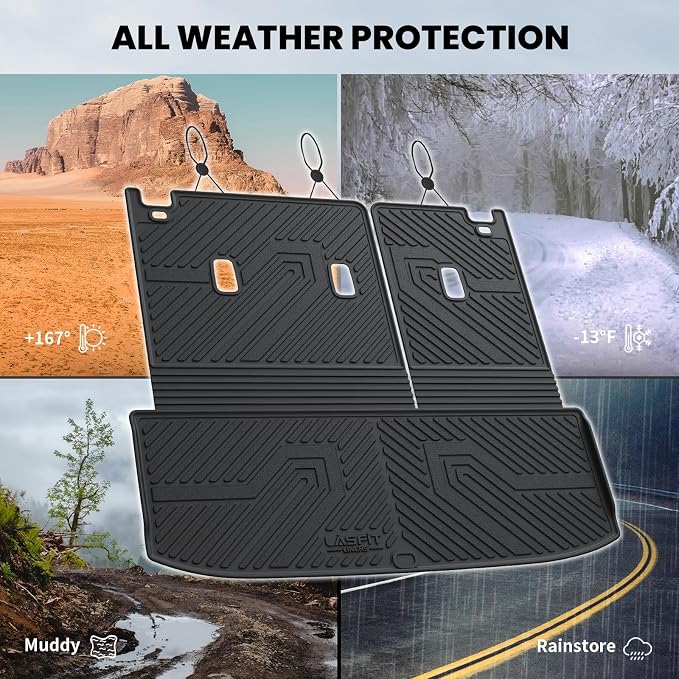 LASFIT Cargo Mat & Backrest Mats for Nissan Pathfinder 2026 2025 2024 2023 2022, All Weather TPE Custom Fit Cargo Liner Trunk Mats & Seatback Mats Accessories, Black
