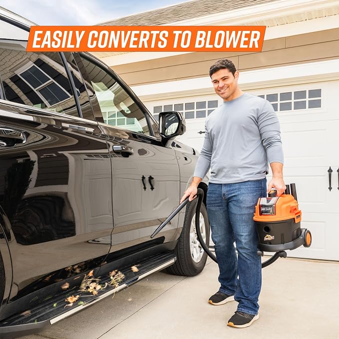 Armor All 2.5 Gallon Max 20V Cordless Wet/Dry Shop Vacuum – DAA202W 0901 | Cordless Convenience, Powerful Wet/Dry Cleanup, Built for Auto Detailing, Portable Everyday Cleaning, Grab-and-Go Design