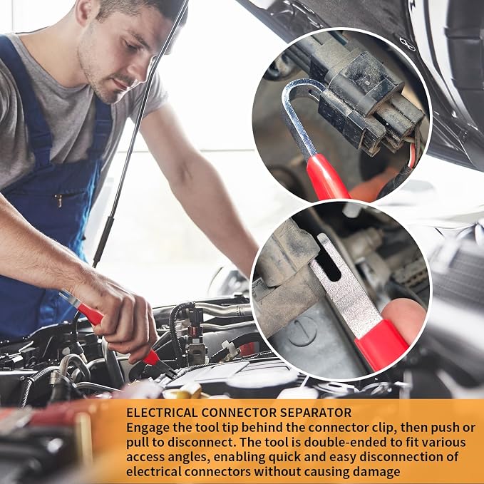 2 PCS Electrical Disconnect Pliers for Cars, Straight Automotive Electrical Connector Pliers and Electrical Connector Separator Tool
