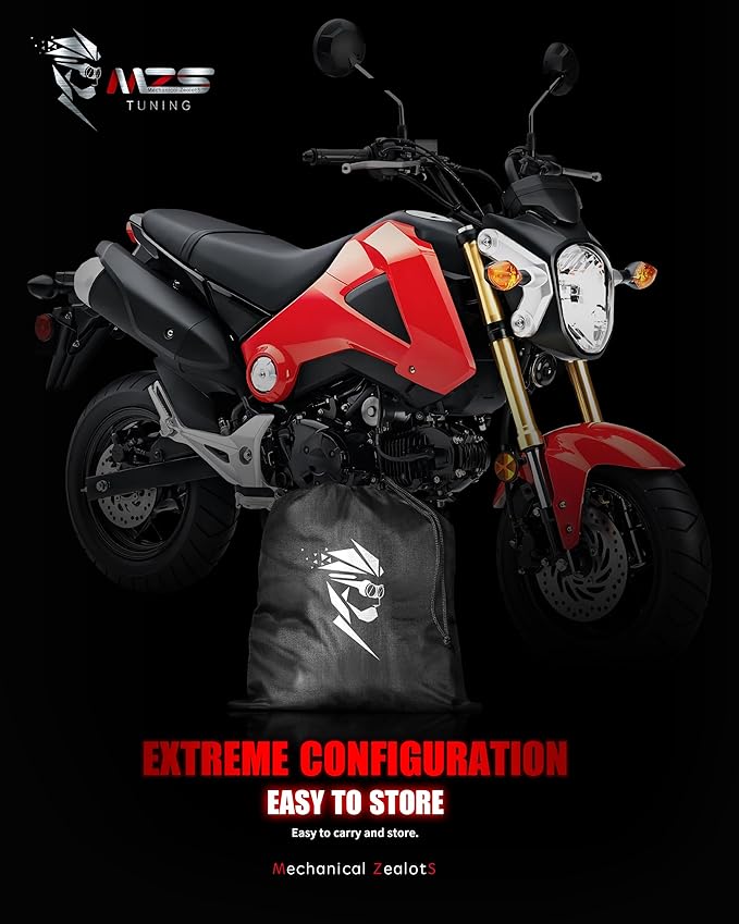 MZS Motorcycle Cover, All Season Weather Outdoor Waterproof Protection fits up to 73 inch M Compatible Mini Bike Dirtbikes Scooter with Vents Night Reflective Tear Scratch Proof Sunblock