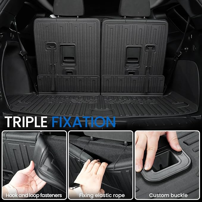 Cargo Mat Backrest Mats for 2016-2025 2026 Dodge Durango 6/7 Seats Car Mat Accessories, All Weather TPE Cargo Liner Trunk Mat SXT GT RT SRT 392 Hellcat(Cargo Mat+3rd Row Backrest Mats)