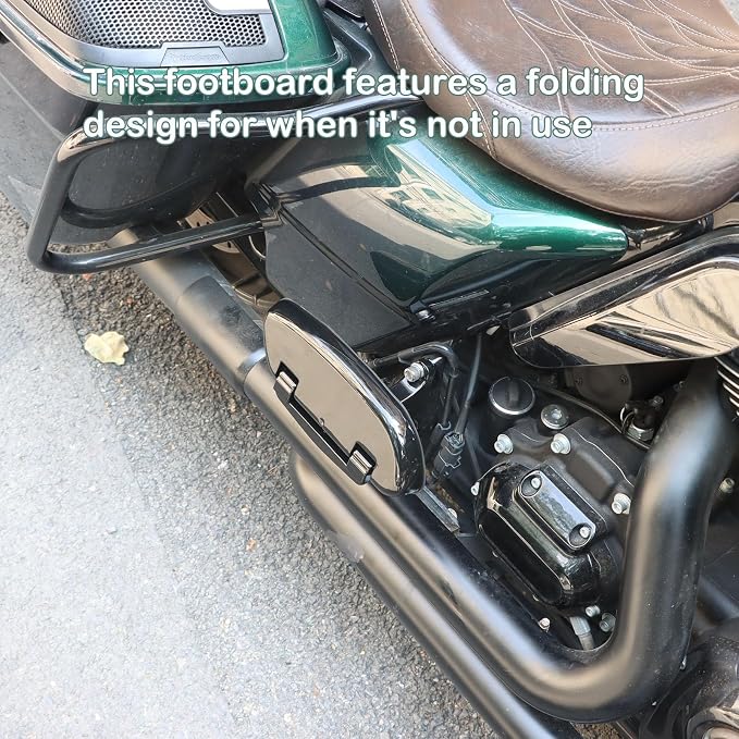 Black Streamliner Passenger Footboards/Foot Pegs for Harley Touring Models Street Glide Road Glide Electra Glide Road King 1993-2024 2025 2026