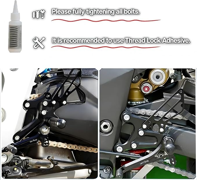 Motorcycle Adjustable Rear Sets Rearsets Foot Pegs for Kawasaki ZX-6R ZX6R 2009-2014