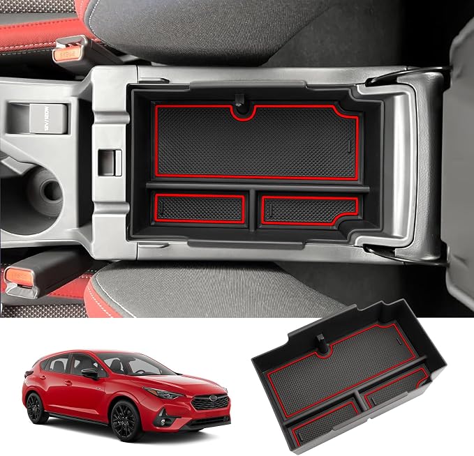LUWU for 2025 Subaru Impreza Center Console Organizer 2024 Subaru Impreza Sport/RS/Base Armrest Storage Box Armrest Organizer 2024 Impreza Console Organizer Tray 2024 2025 Subaru Impreza Accessories