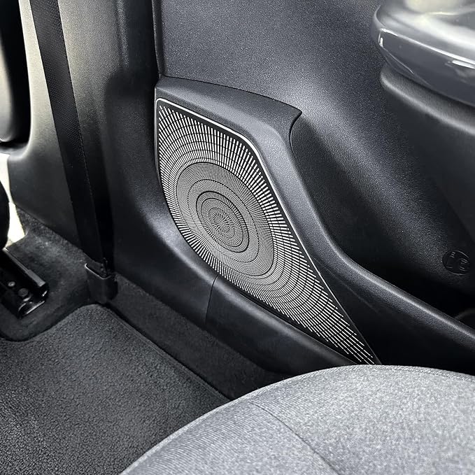 4PCS Stainless Steel Front & Rear Door Speaker Covers Trim Compatible with Kia K4 2025-2026 Accessories (Silver)