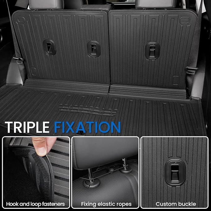 Cargo Mat Backrest Mats for 2026 Hyundai Palisade 7&8 Seats (Only Gas), All Weather TPE Cargo Liner Trunk Lower Mat Accessories (2026 | 2-in-1 Cargo Mat+Trunk Lower Mat)