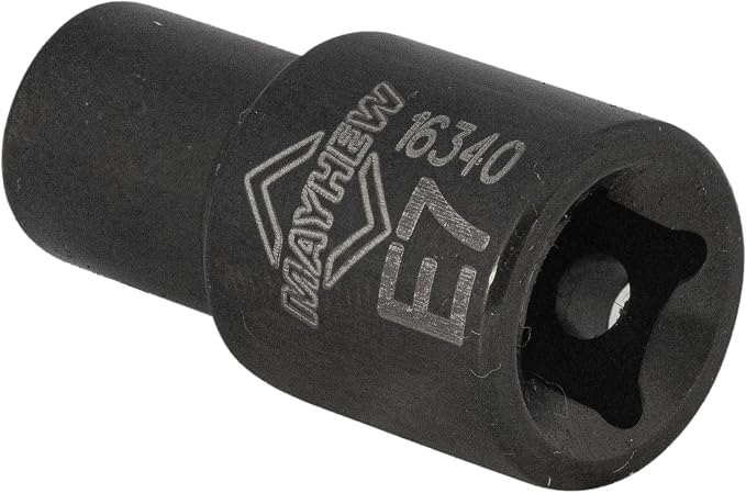 Mayhew Tools 16025 Inverted Torx Socket Bit Set, 7-Piece, Black Oxide Finish, polished chrome