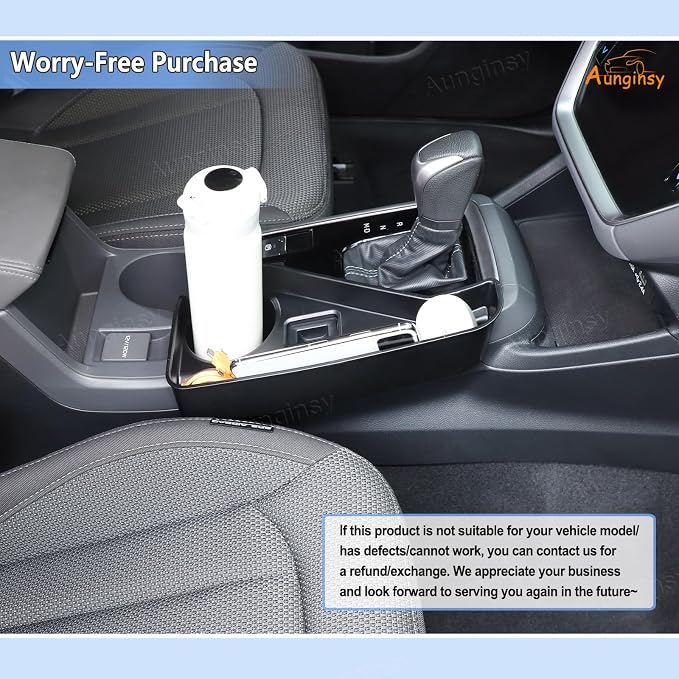 Aunginsy Center Console Storage Box Compatible with Subaru Crosstrek 2024 2025 Central Control Front Gear Shift Cup Holder Storage Organizer Tray Secondary Container Insert ABS Interior Accessories