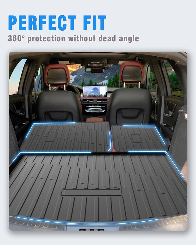 Cargo Liners Backrest Mat for Lincoln Corsair Accessories 2020-2025 2026 with Hook&Loop Rear Trunk Mat Rear Seat Back Cover Protector All Weather Anti-Slip Split Dog Liner 3 PCS