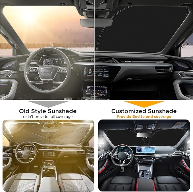 Econour Windshield Sunshade for Aston Martin Rapide, Rapide AMR 2010-2017, 2018, 2019 Sun Visor for Front Window Sun Shade Cover, UV Blocker & Protector, Car Accessories