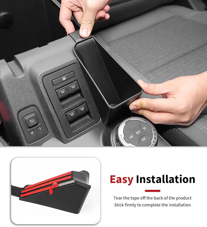 JWWY Interior Storage Organizer Kit for 2021-2026 Ford Bronco 4-Door, Center Console Gear Shift Armrest & Door Grab Handle Storage Tray Bin Compartment Pocket, Interior Accessories 8PCS