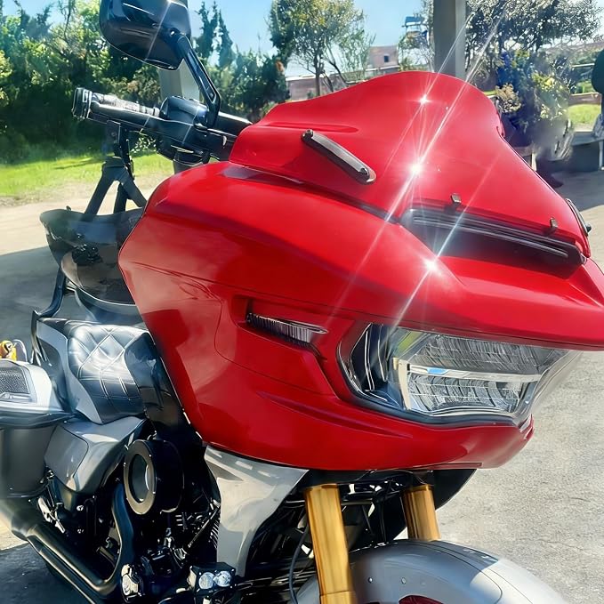 10" Windshield Windscreen Wind Splitter Fit For Harley Road Glide 2023.5-2026 Red