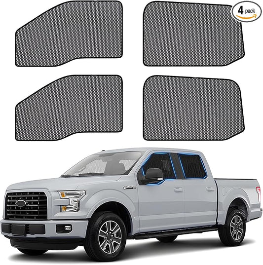 ZATOOTO F-150 Car Window Shades for 2015-2020, F-150 Car Window Screen for Camping Baby Window Shade, Full Coverage Side Window Shade with Breathable Mesh
