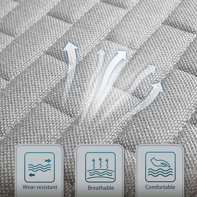 Gray Back Seat Cover, Car Back Seat Cover for Cars Truck SUV, Rear Seat Covers with Storage Pocket, Linen Bottom Backseat Cover for Most Vehicles-Gray,1 Pcs