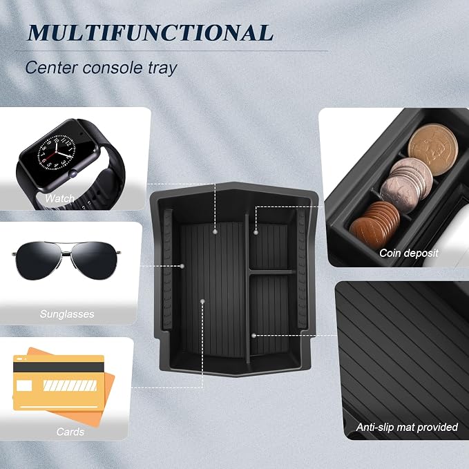 BIBIBO for 2025 Subaru Forester Center Console Organizer 2025 Subaru Forester Console Armrest Tray+Cup Holder +Wireless Charging Mat 2025 Forester Insert Organizer 2025 Forester Accessories