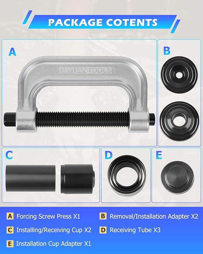 DAYUAN Ball Joint Press & U Joint Removal Tool Kit Bundle 21pcs Oxygen Sensor Socket Set