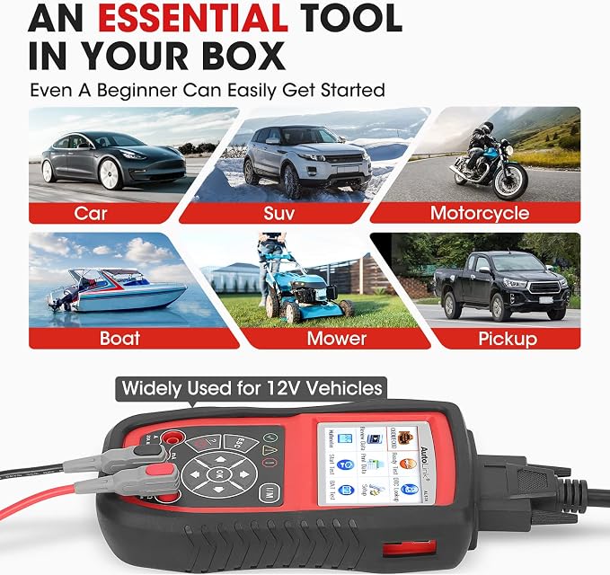 Autel AL539B OBD2 Scanner, 3-in-1 Code Reader Battery Tester Avometer for 12 Volts Batteries, Full OBDII Diagnosis and Circuit Starting & Charging Systems Test, All Enhanced Ver. of AL519 AL539