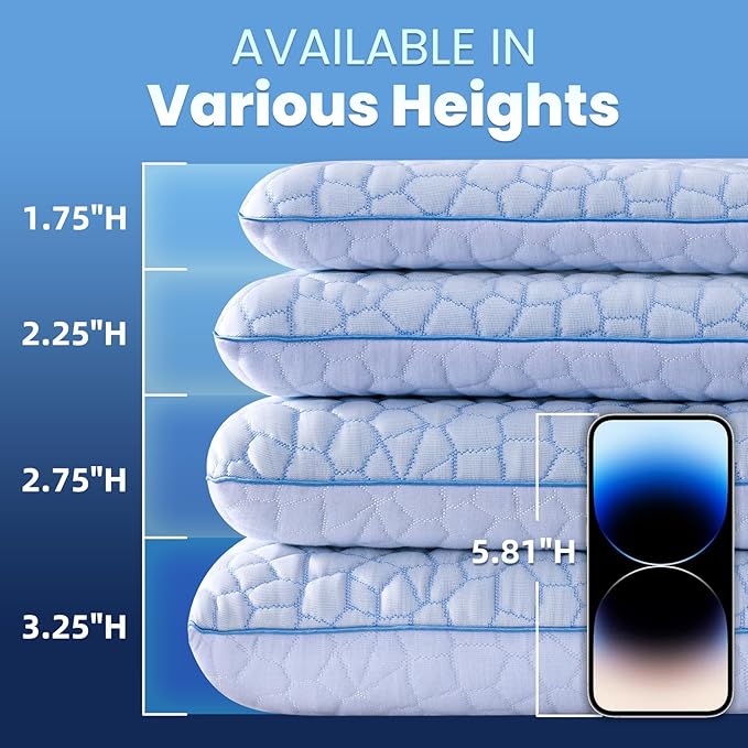 SUPA MODERN Stomach Sleeping Pillows for Back & Stomach Sleeper, Flat Soft Pillows for Sleeping Thin Memory Foam Pillow,Cooling Ultra Low Profile Memory Foam Pillow 1.75-Inches
