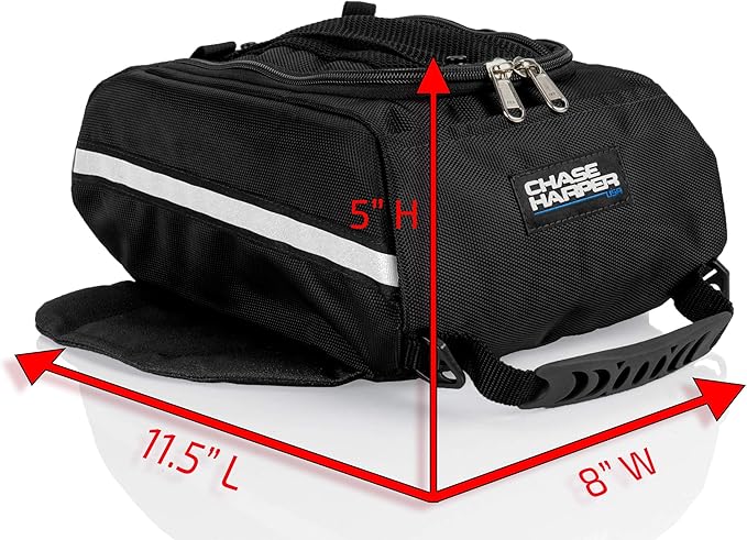 Chase Harper USA 1700 Black Mini Aeropac Magnetic Tank Bag - Water-Resistant, Industrial Grade Ballistic Nylon w/Thermo-Plastic Insert, Anti-Scratch Bottom, Strong Neodymium Magnets