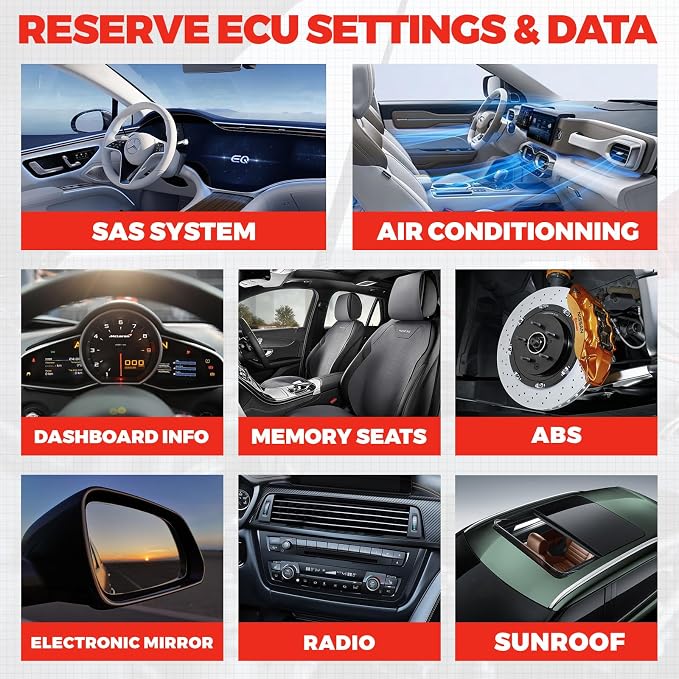 Autel Memory Saver for Car Battery, MaxiBAS BTMS OBDII Battery Tester, Preserves Vehicle Codes, Electronic Presets, Provides Power, Maintain Data Surge Protection, Attaches to 12 Volt Backup Battery