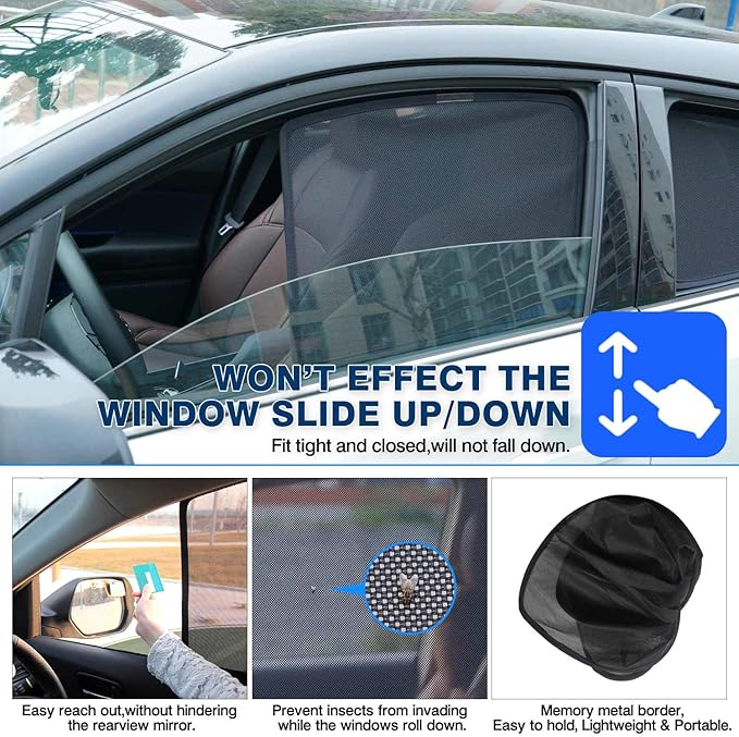 Cartist Car Side Window Shades for Honda CR-V CRV 2017-2022 Accessories Sunshades Window Sun Shade Covers Magnet Mesh Shades Protector Sun Shield and UV Rays Privacy Protection 4PCS