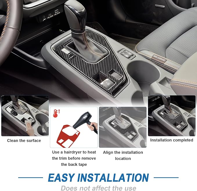 Real Carbon Fiber Gear Shift Panel Trim Compatible with Subaru Crosstrek 2024 2025 2026, Interior Decor Sticker Accessories for Subaru Impreza 2024 2025 2026
