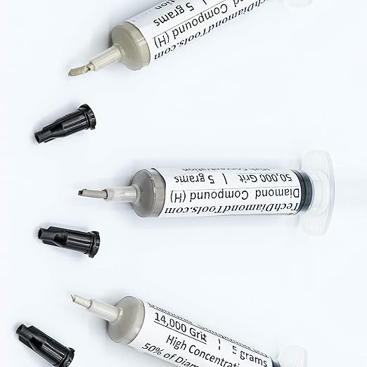 TechDiamondTools Kit of 3 Diamond Polishing Compound Polishing Paste USA Made 5000 14000 50000 Grit for Marble Glass Metal Rock Jewelry Resin Silver Gemstone with High Concentration of Diamond Powder