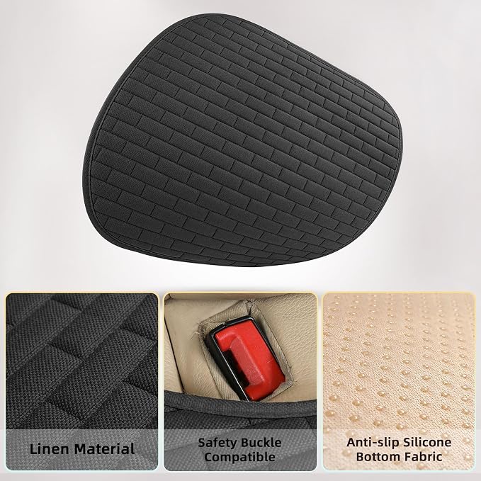 Car Seat Covers Front Seats,2 Pack Seat Covers for Cars Truck SUV,Front Seat Covers with Storage Pocket,Bottom Auto Seat Cushion Pad Mat for Most Vehicles-Black,Front 2 Pcs