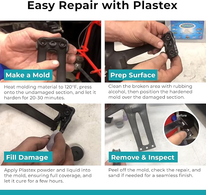 Plastex Plastic Repair Kits - Easily Glue, Repair or Remake Broken Plastic, Fiberglass, Wood & More!. (XL White Kit)
