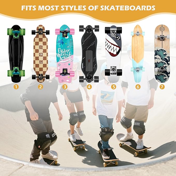 Skateboard Wall Mount Rack — Horizontal Multi-Board Display Shelf & Hanger, Longboard Deck Cruiser Holder, Wooden Helmet Stands & Accessories Hooks, Home Garage Wall Storage Organizer (Black)
