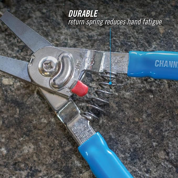 Channellock Snap Ring Plier 927 - Precision Circlip Retaining Ring Pliers, 5 Tips, Made in USA - 8-Inch