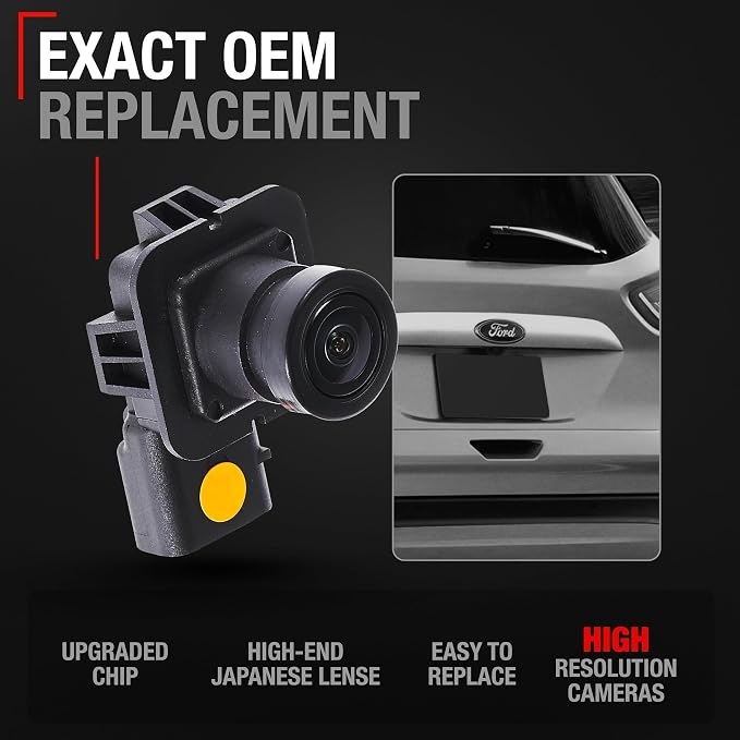 Rear View Backup Camera - Compatible with 2014-2016 Ford Escape - Reverse Park Assist Camera - OEM EJ5Z-19G490-A, 590-419, FO1960165