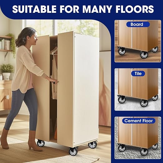 5" Heavy Duty Plate Casters, 1400 Lbs Dual Brake - Set of 4 | Black 1400 Lbs per 4 casters. 360° Swivel. Dual lock. PU won't mark floors. For workbench, furniture, cart.