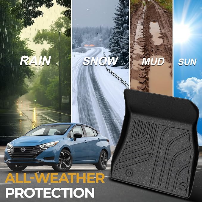 Floor Mats for Nissan Sentra 2020-2025, All Weather Floor Mats Trunk Cargo Liner Accessories, Full Coverage Set