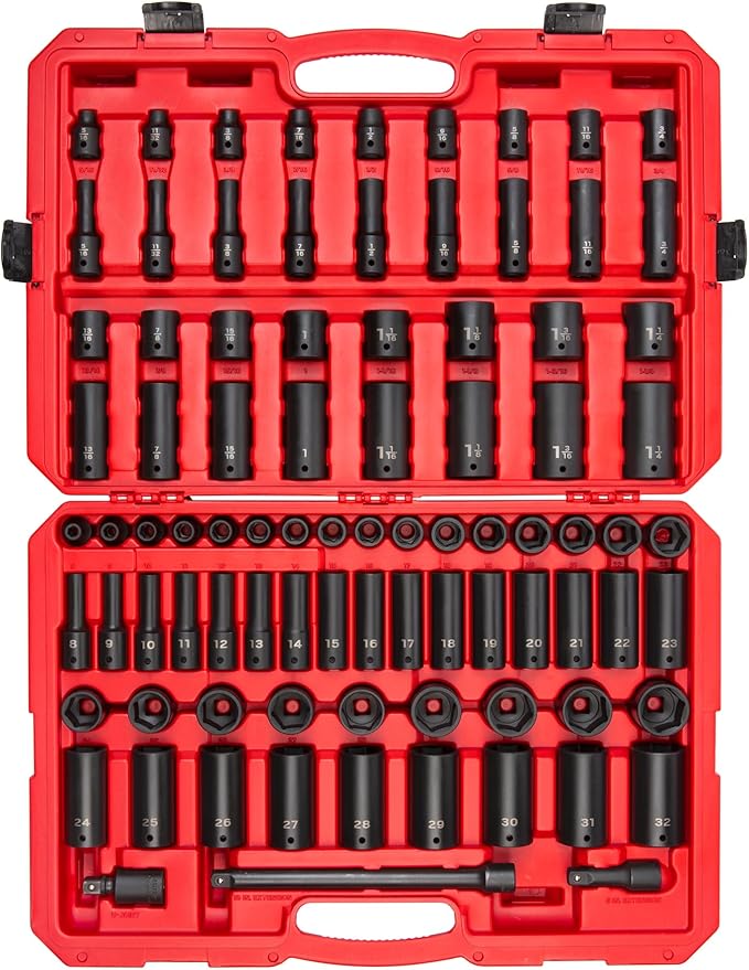 TEKTON 1/2 Inch Impact Socket Set, 87-Piece | SID92407