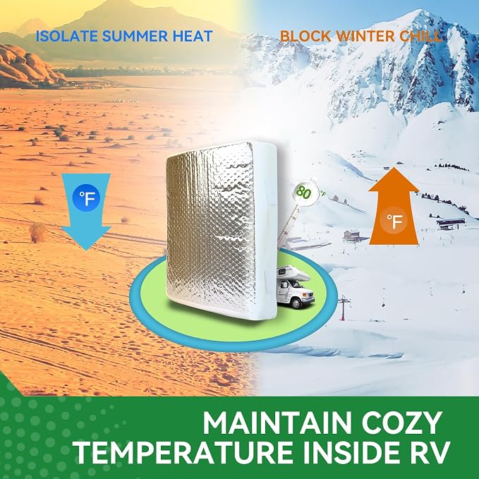 2 Pack RV Skylight Insulators 14" x 14" and 14" x 22" RV Vent Insulations for Vent Inside Camper Trailer, with Storage Bag