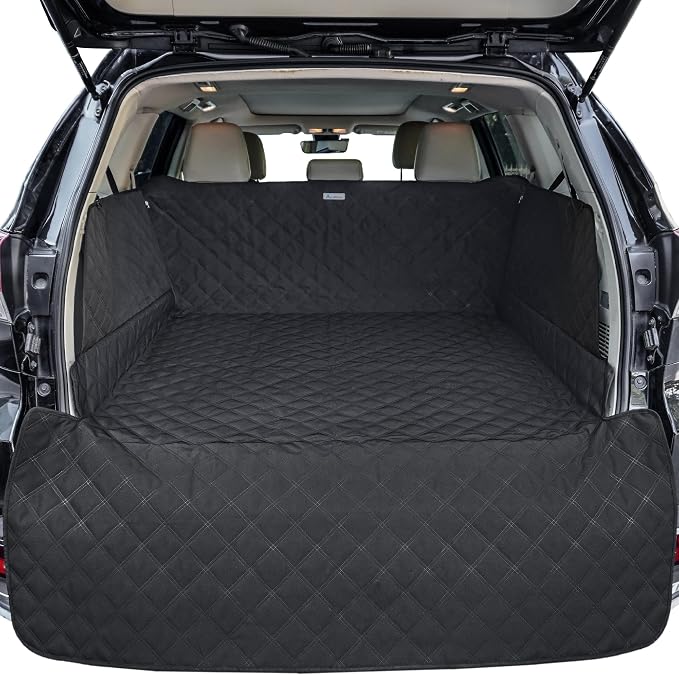 ALLANSING SUV Cargo Liner for Dogs - Heavy-Duty 900D Oxford Waterproof Pet Cargo Protector with 3-Sided Zippered All-Round Protection & TPU Suction Cups, Fits Midsize & Large SUVs and Minivans