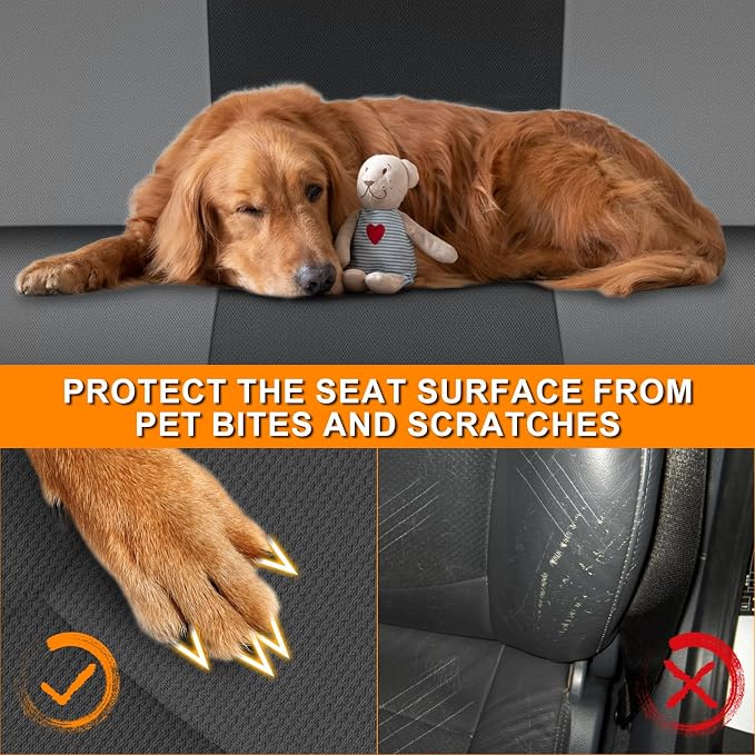 Truck Bench Seat Cover Compatible with 2005-2014 Toyota Tacoma with Large Notched, Black and Charcoal