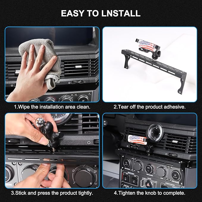 Compatible with INEOS Grenadier 2020-2024 Car Phone Mount and Walkie Talkie Mount Stand Set, Centre Console Multifunctional Track Mobile Phone Holder Expansion Platform (Style C)