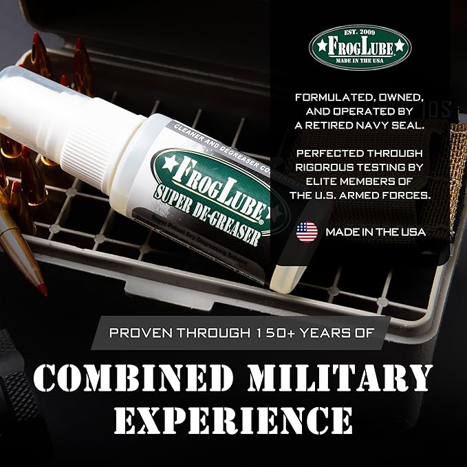 Frog Lube Super Degreaser – Concentrated Gun Cleaner Spray – Heavy Duty, Non-Toxic Gun Cleaning Solvent for Carbon, Copper, Fouling & Lead – Formulated by Retired Navy Seal