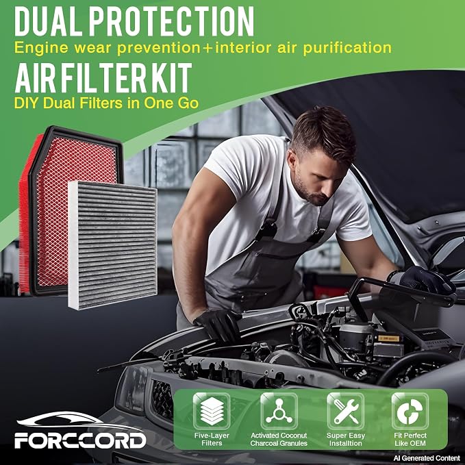 Engine & Cabin Air Filter Fit for 2019-2026 Silverado 1500; 2020-2026 Sierra 1500; 2021-2026 Suburban; 2021-2026 Tahoe Activated Carbon Cabin Filter Replace#CF11966 84121217 Car Accessories