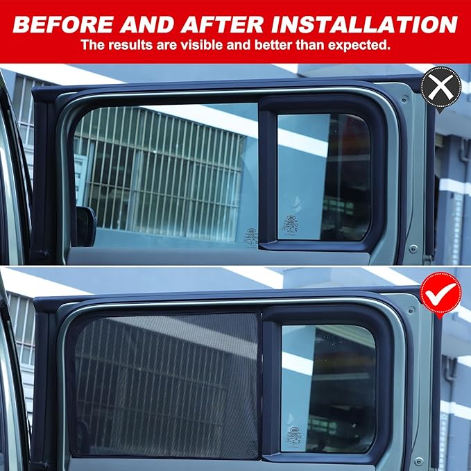Window Shade Compatible with 2020-2025 L@nd Rover Defender 110, Breathable Mesh Side Window Screens Shade Cover for Baby, UV Rays Protection Sun Shade Blocker (Rear Side Windows 4Pcs)