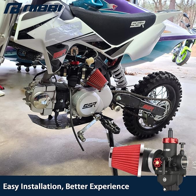 NIBBI PE30 Carburetor with 48mm Air Filters Kit,Upgrade Dirt Bike Performance,Compatible with 250cc-300cc for Apollo, TaoTao, Lifan, Honda, SSR,Pit Dirt Bike Motorcycles