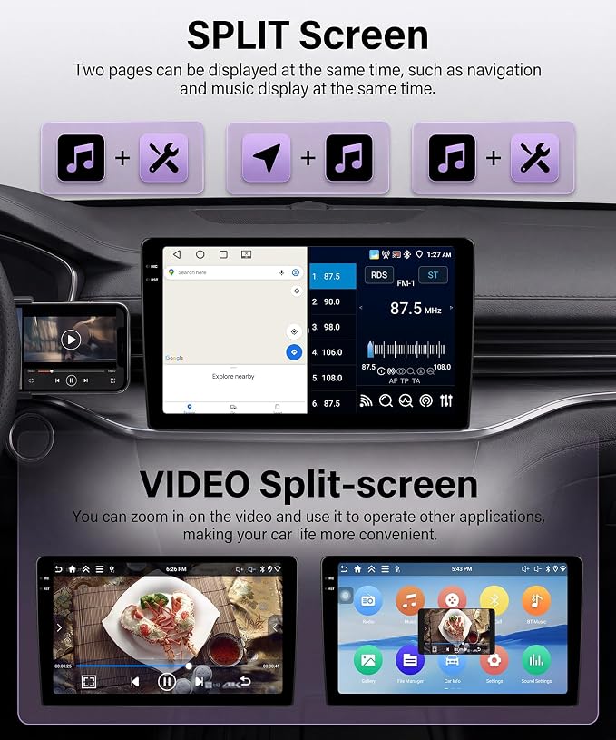 4G+64G Android Car Stereo Carplay for Toyota Camry 2000 2001 2002 2003 2004 2005 2006, Rimoody 9 Inch Touch Screen Car Radio with GPS WiFi Bluetooth FM Mirror Link Android Auto Backup Camera