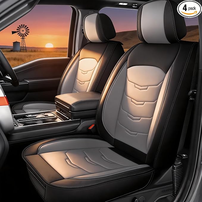 for Ford 2025 2026 F150 Seat Covers 2009-2026 F250 F350 F450 2017-2026 Premium Handmade Leather Waterproof Fits Not Only SuperCrew Lightning King Ranch Platinum Tremor SVT Raptor