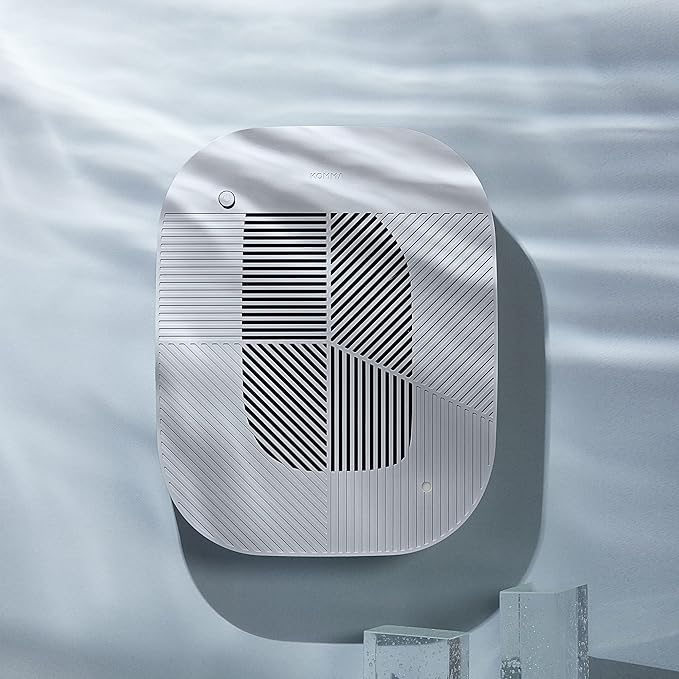 KOMMA Lov Air Purifier for Bedroom, 3.1 inch Slim Wall mount & Stylish Standing type, Hepa Filter Air Cleaner, Remove Fine Dust, Smoke. (KnitGray)