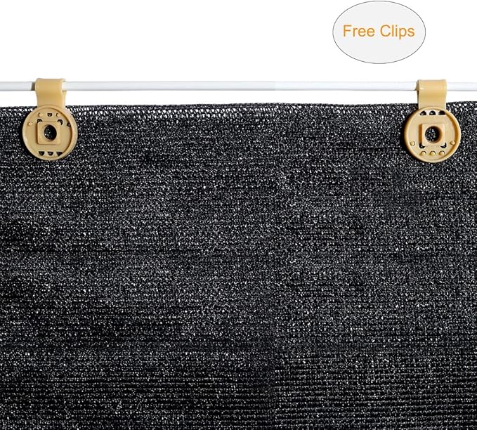 Shatex 90% 8X 50ft Sun Shade Fabric for Pergola Cover Porch Vertical Screen, Black