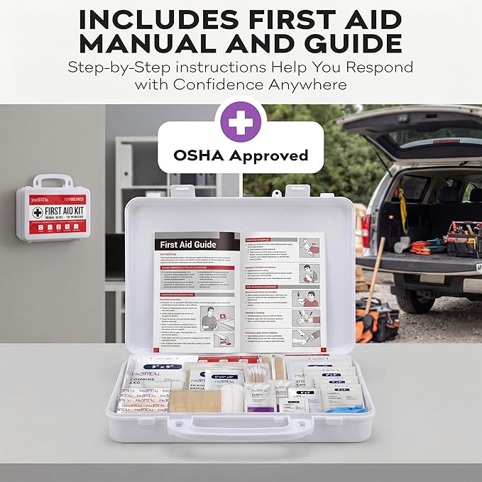 100 Person OSHA Compliant First Aid Kit for Businesses, Vehicles, Trucks, Construction Site - Type III, ANSI Class A Emergency Kit - 364 Piece Essential First Aid Supplies