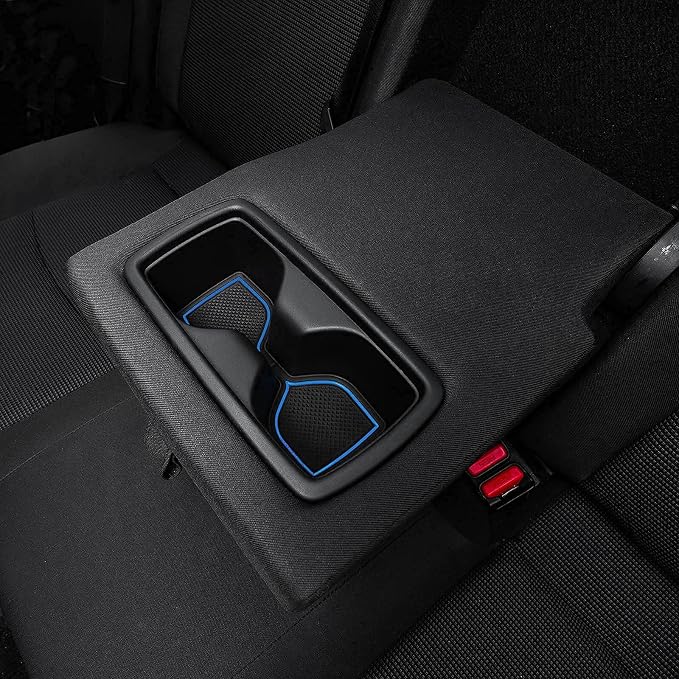JDMCAR Custom Liners (Blue Trim) and Center Console Organizer Compatible with 2022 2021 2020 2019 RAV4 Accessories